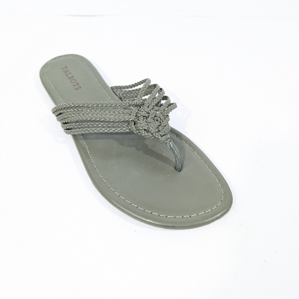 Talbots Sandals sz 10 Cece Braided Faux Leather Flip Flops Women shoes